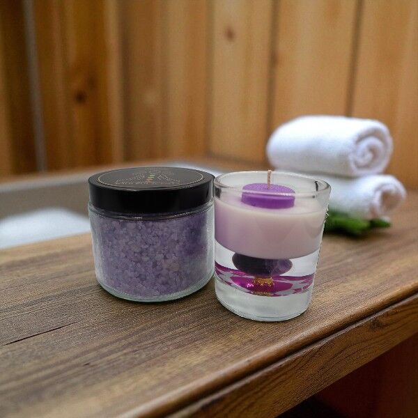 Crown Chakra Candle & Bath Salts - Image 1
